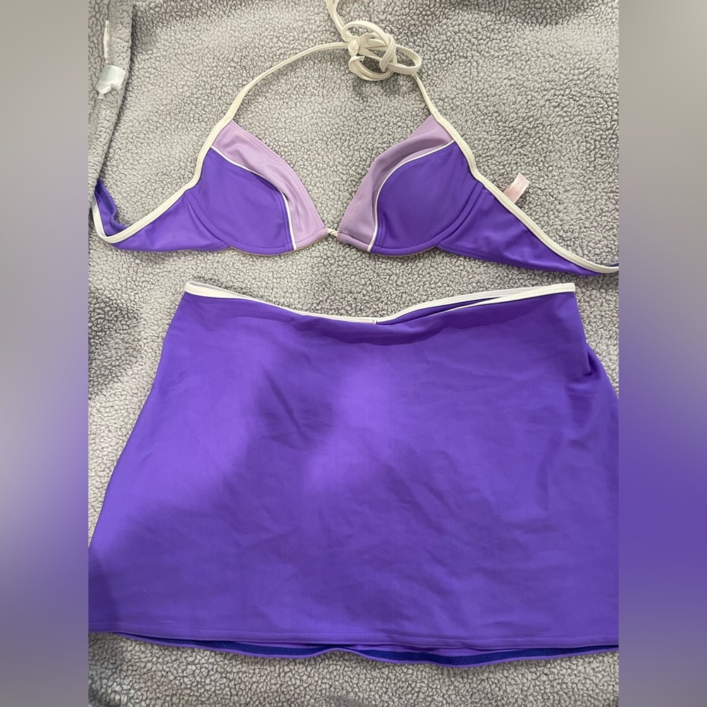 VS Purple Three Piece bikini with skirt